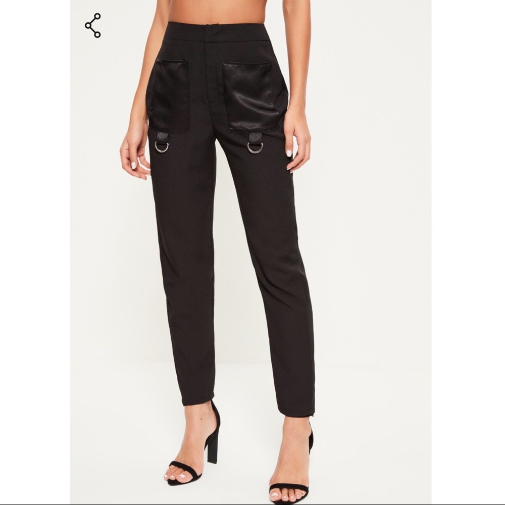 Black trousers with satin pockets 😝