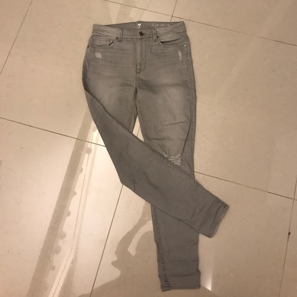 7 for all mankind light grey jeans