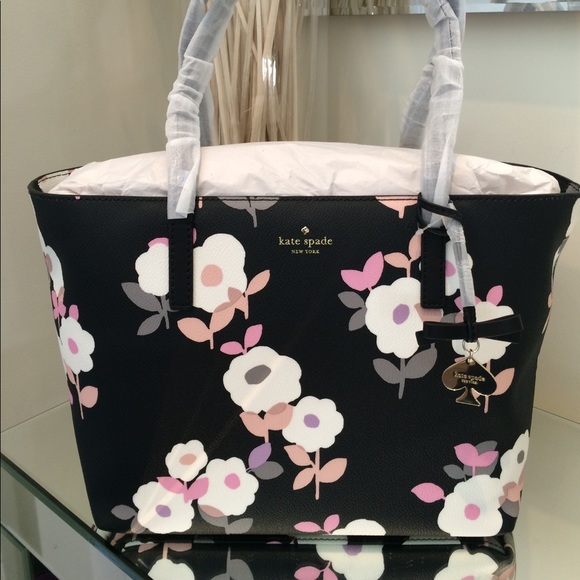 kate spade Handbags - KATE SPADE Hawthorne Lane Ryan Black Floral Tote