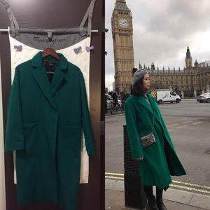 Topshop green coat！Very Cute！Very chic！