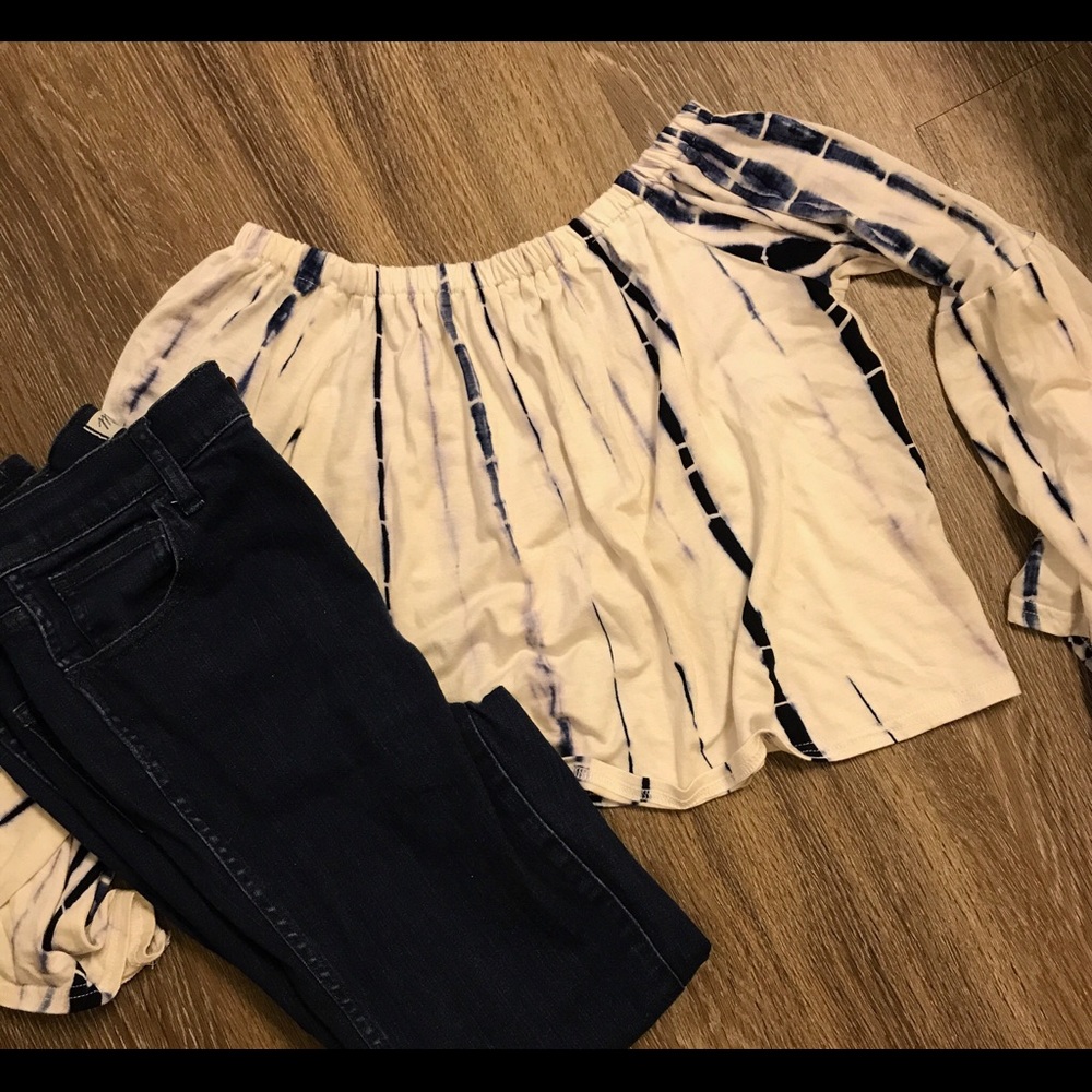 Off the shoulder tie dye top