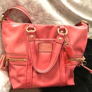 Coach Poppy coral purse