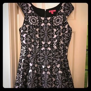 Betsey Johnson silver and black patterned dress