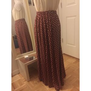 Brick red floral maxi skirt