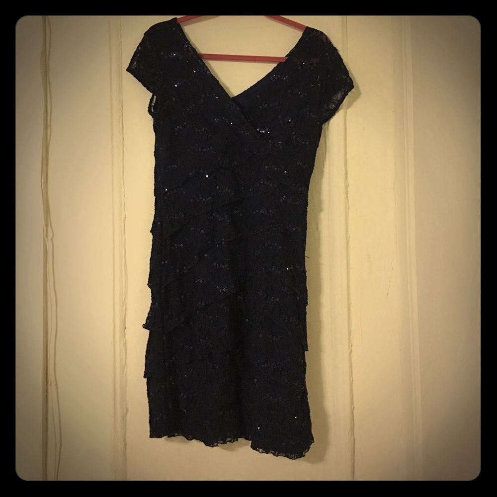 Navy spangled dress