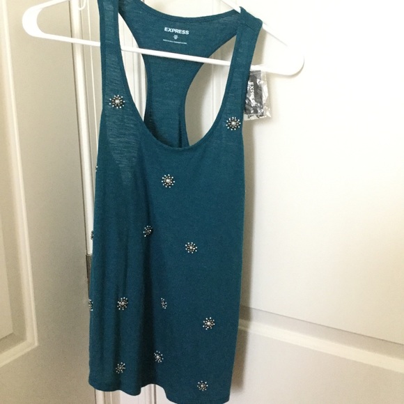 Express Tops - NWT Express Beaded Racerback Tank Top XS