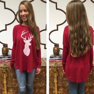 Show Me Your Mumu Mello Deer Sweater Small