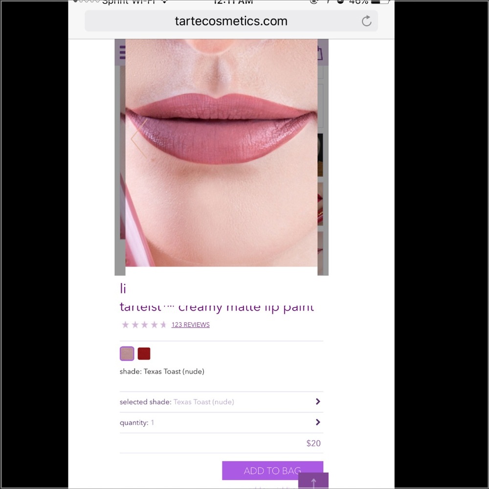 NWT tarte creamy matte lip paint:Texas Toast