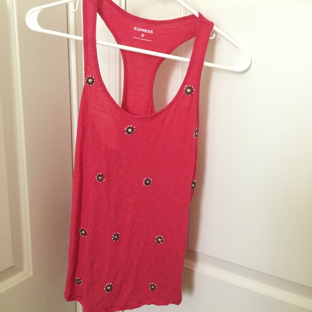 Express Beaded Racerback Tank Top XS