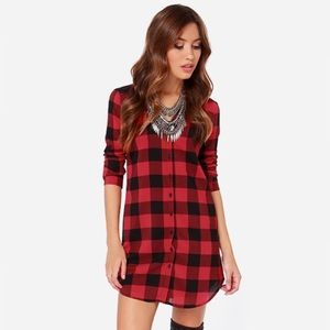 NWT BB Dakota Plaid T-Shirt Dress w/ Slip Small