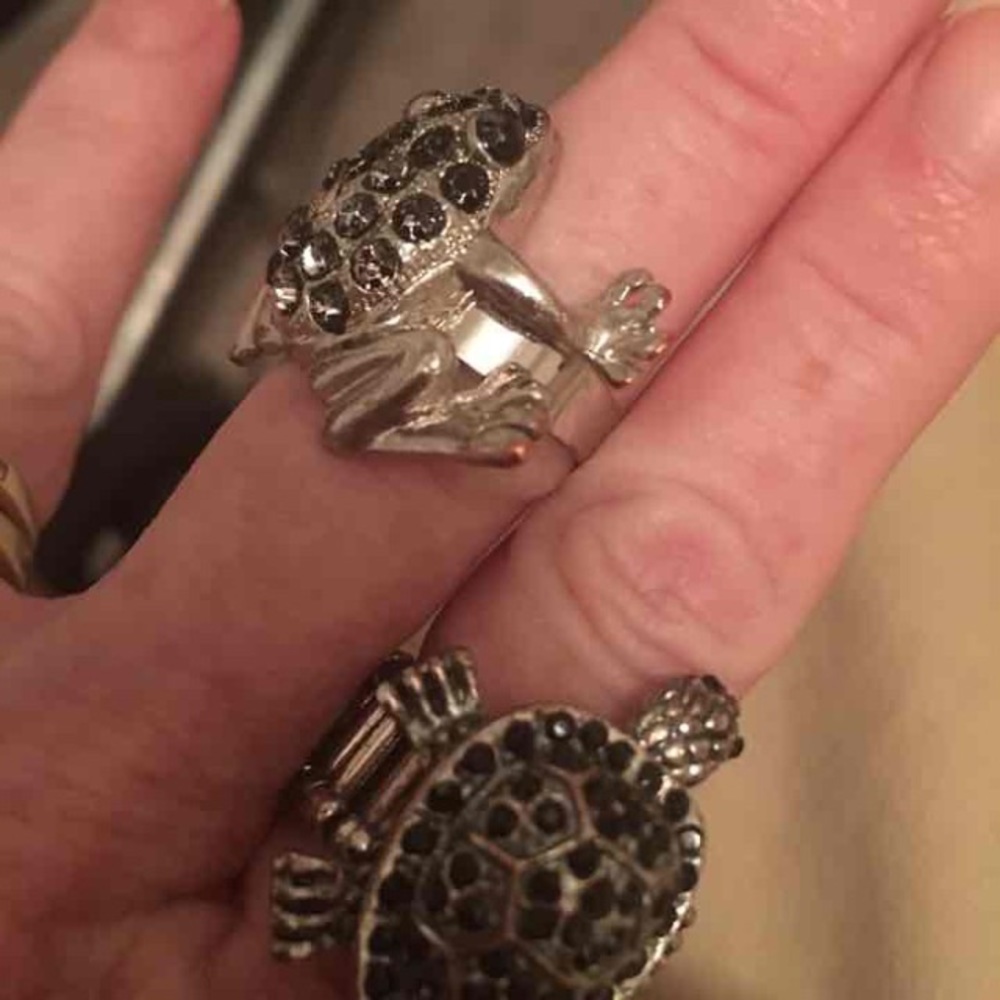Turtle and Frog rings