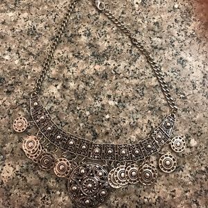 Express silver coin necklace