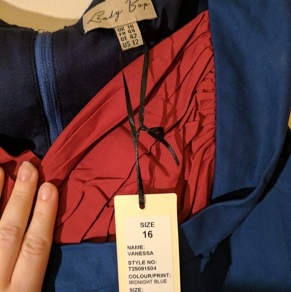 SOLD Lindy Bop Vanessa dress in blue UK16/US12 - Picture 2 of 2