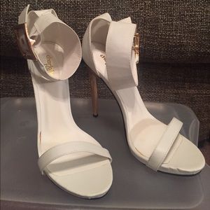 White and rose gold stilettos