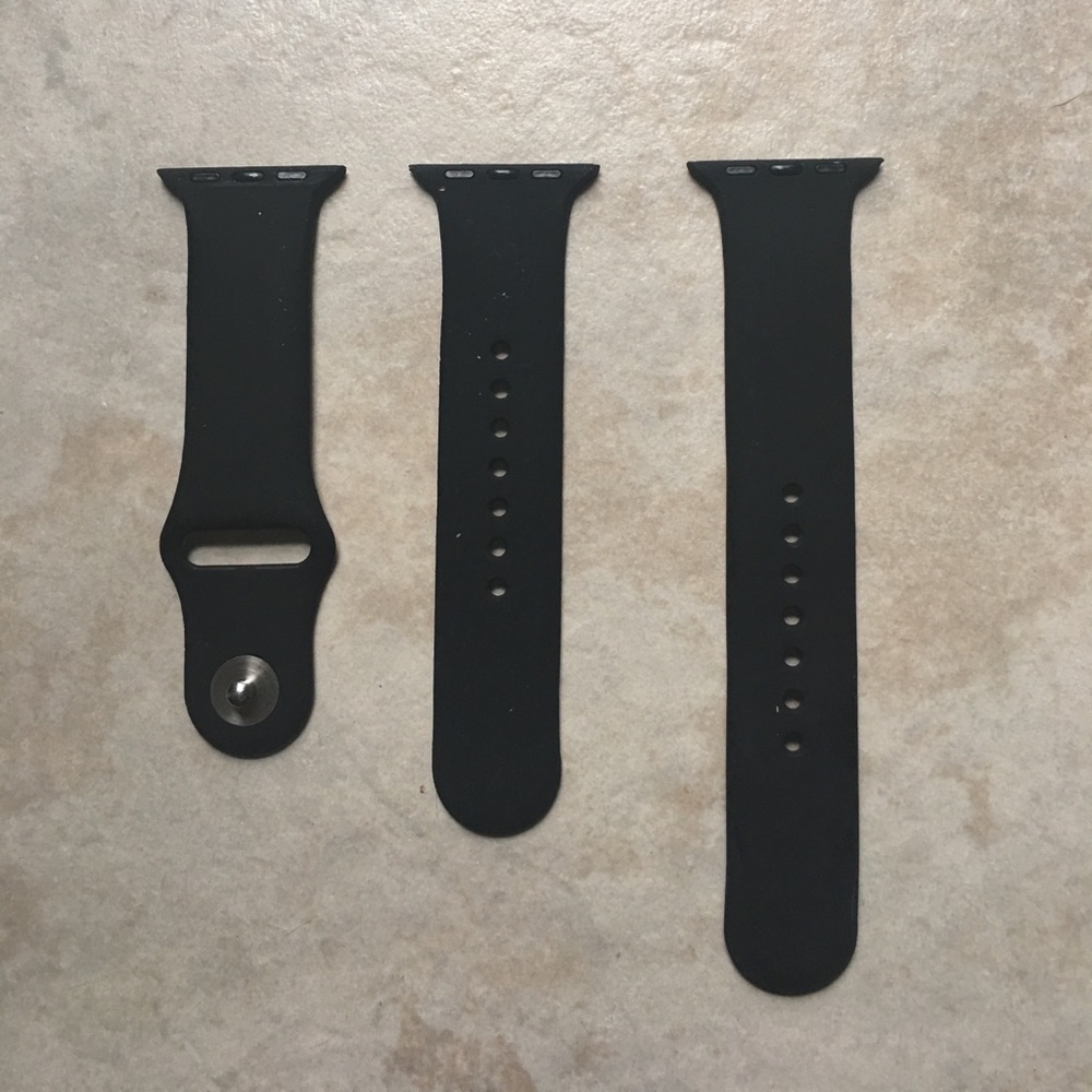 Black Apple Watch bands.