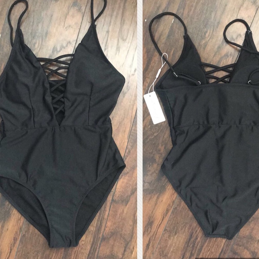COCOLOCO STRAPPY SEXY DEEP V ONE PIECE SWIMSUIT - Picture 4 of 5