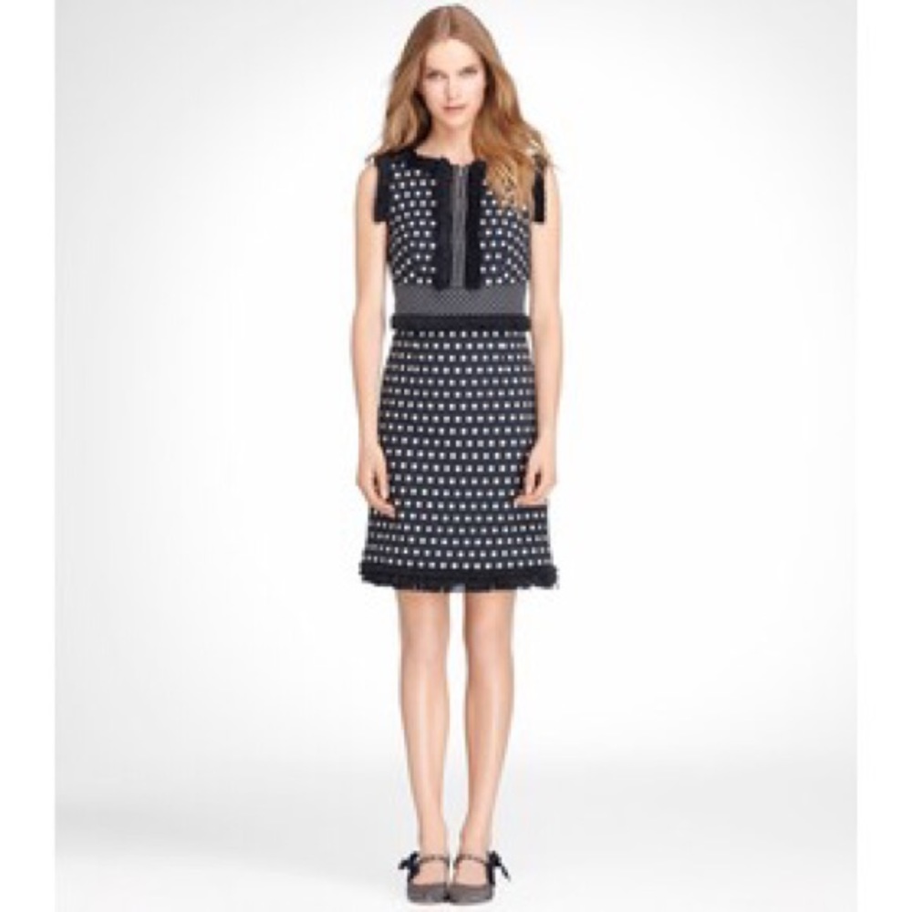 TORY BURCH blue polka dot sheath dress