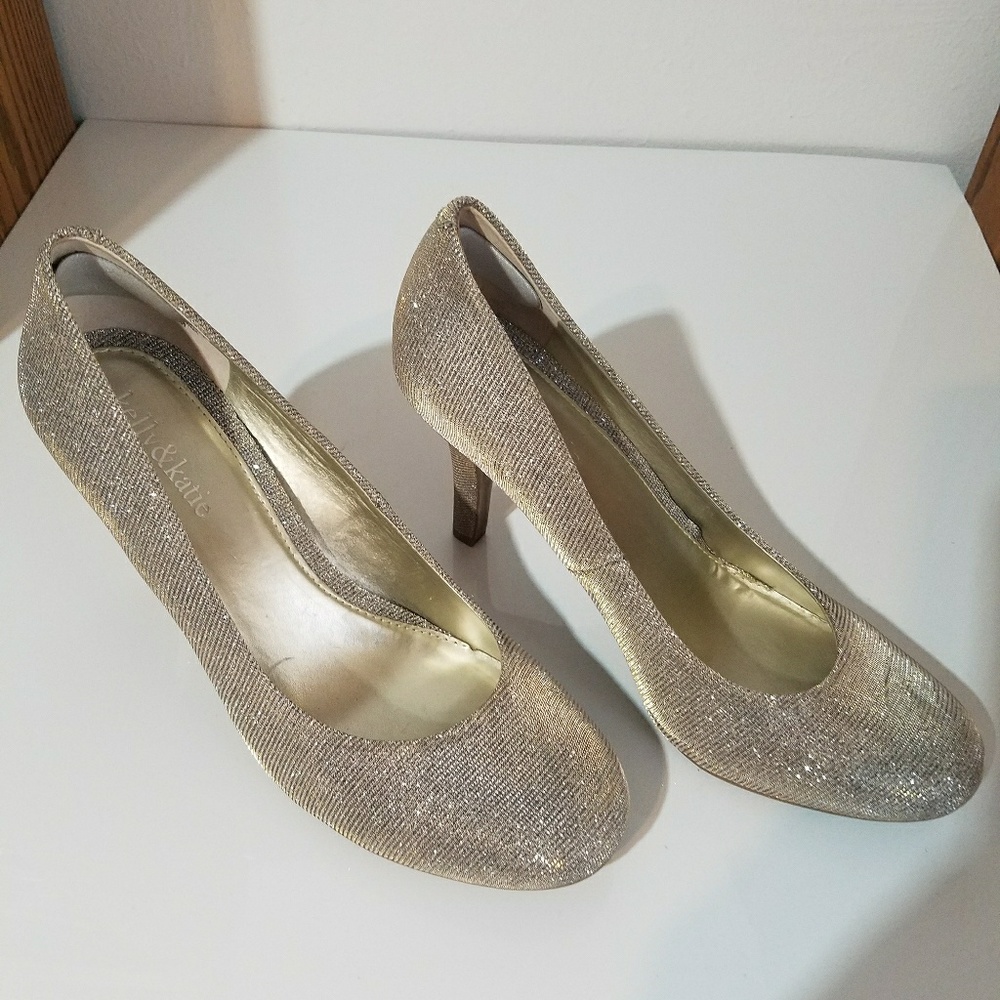 Silver Glittery Platform Pumps - image 1