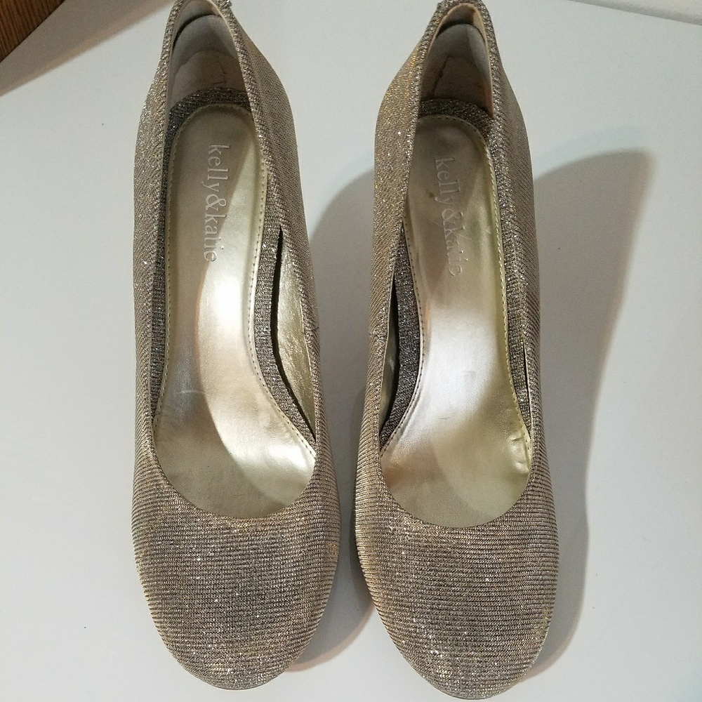 Silver Glittery Platform Pumps - image 2