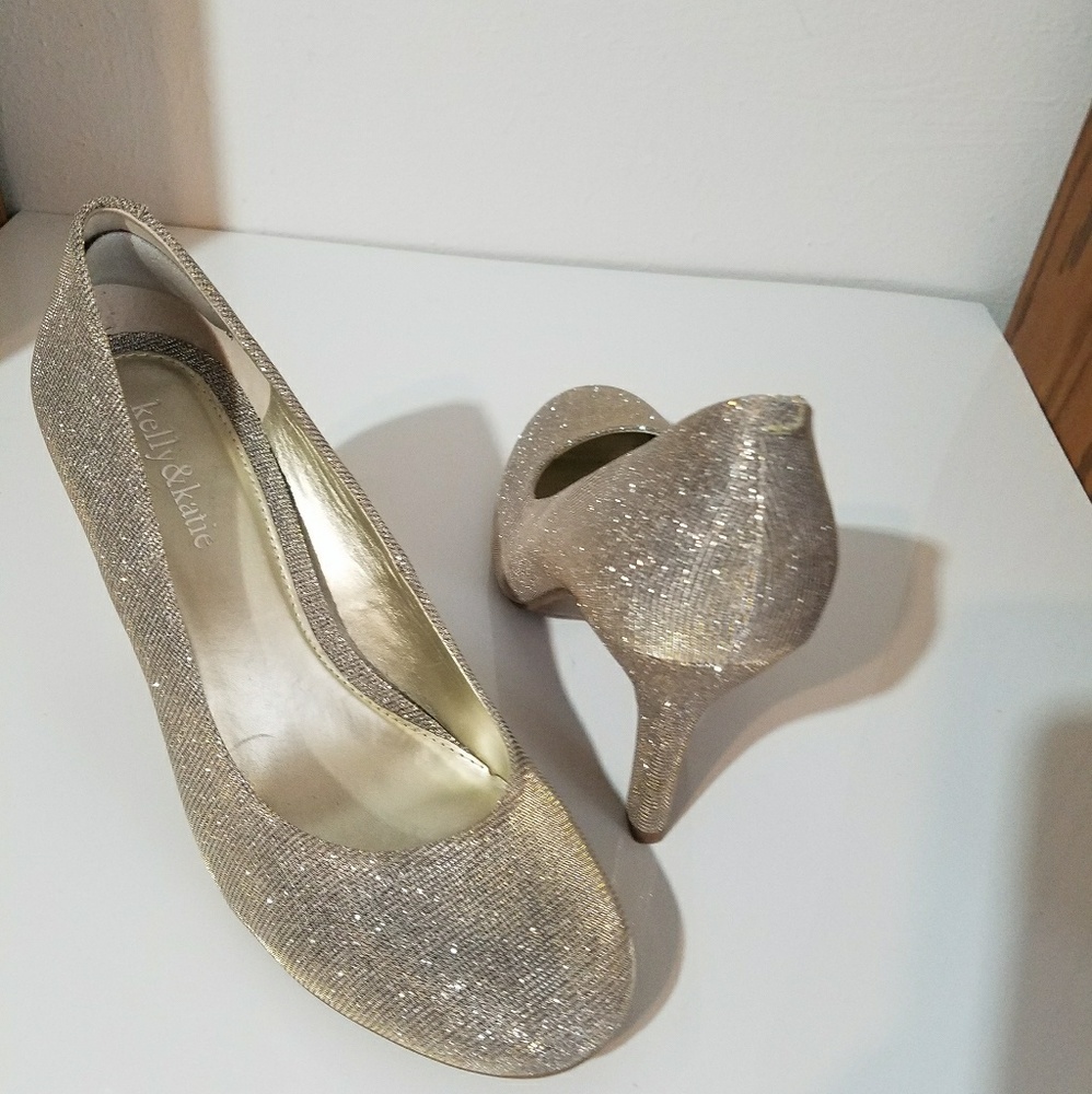 Silver Glittery Platform Pumps - image 4