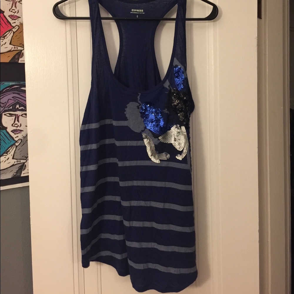Blue embellished top