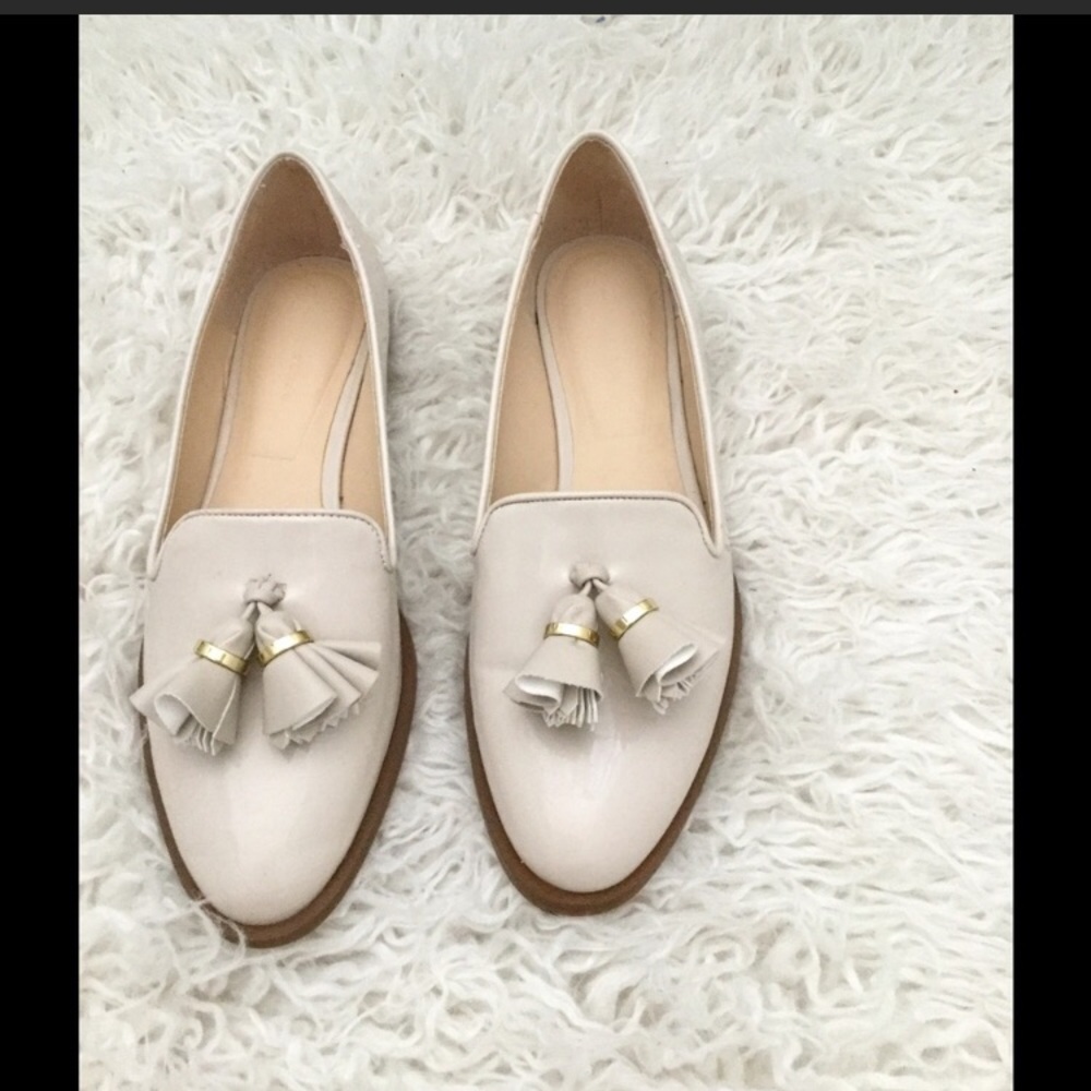 Cream Zara Loafers with tassels