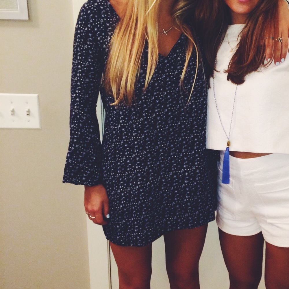 One Way Blue Patterned Shift Dress