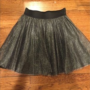 silver sparkly skirt