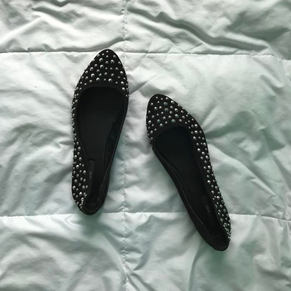 Black Studded Flats