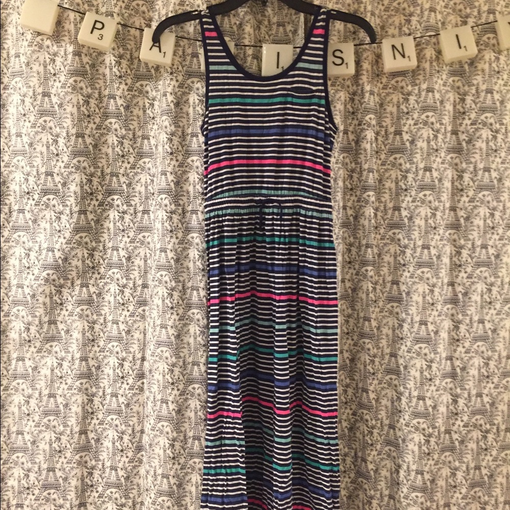 striped sleeveless dress