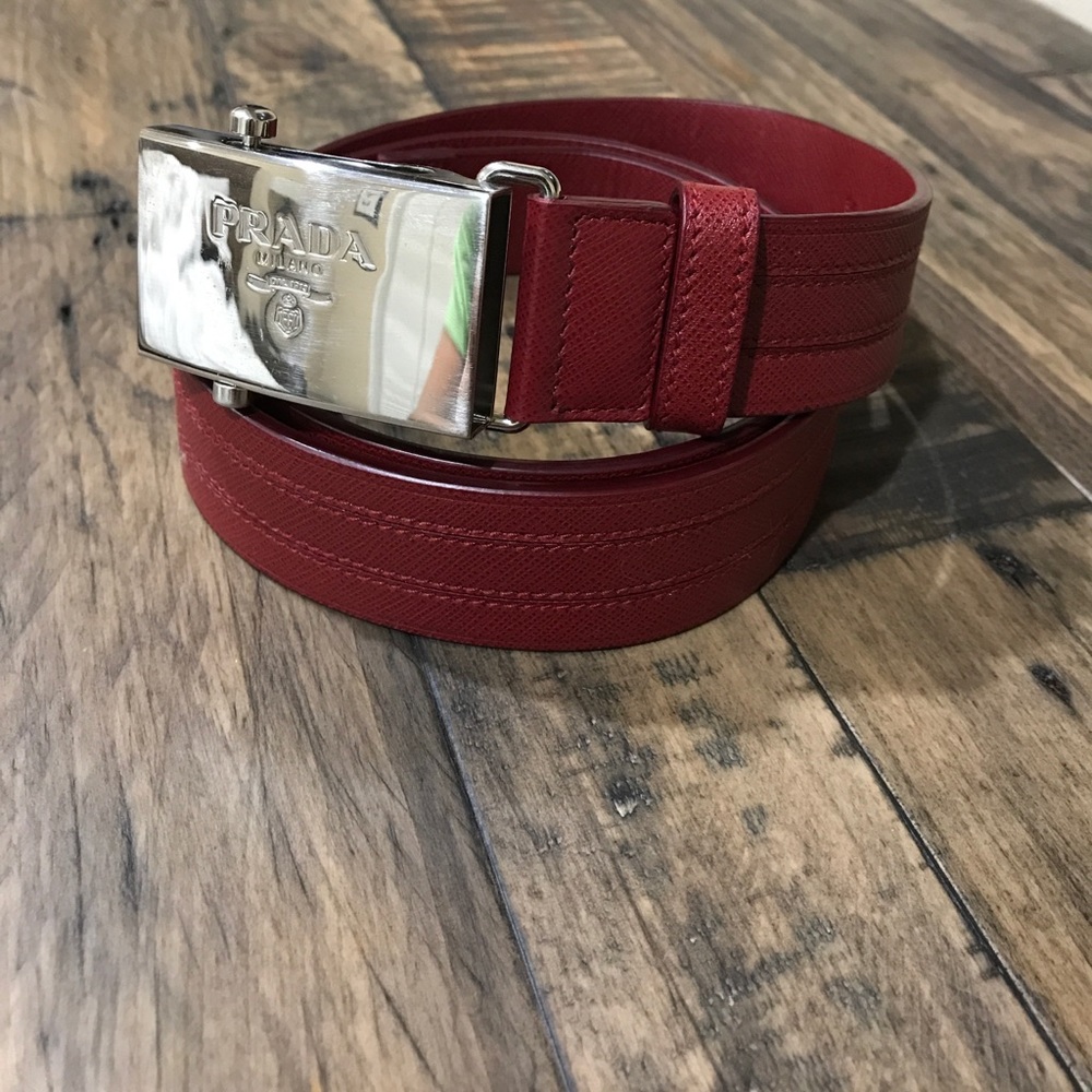 Prada - Red Leather Belt NWOT