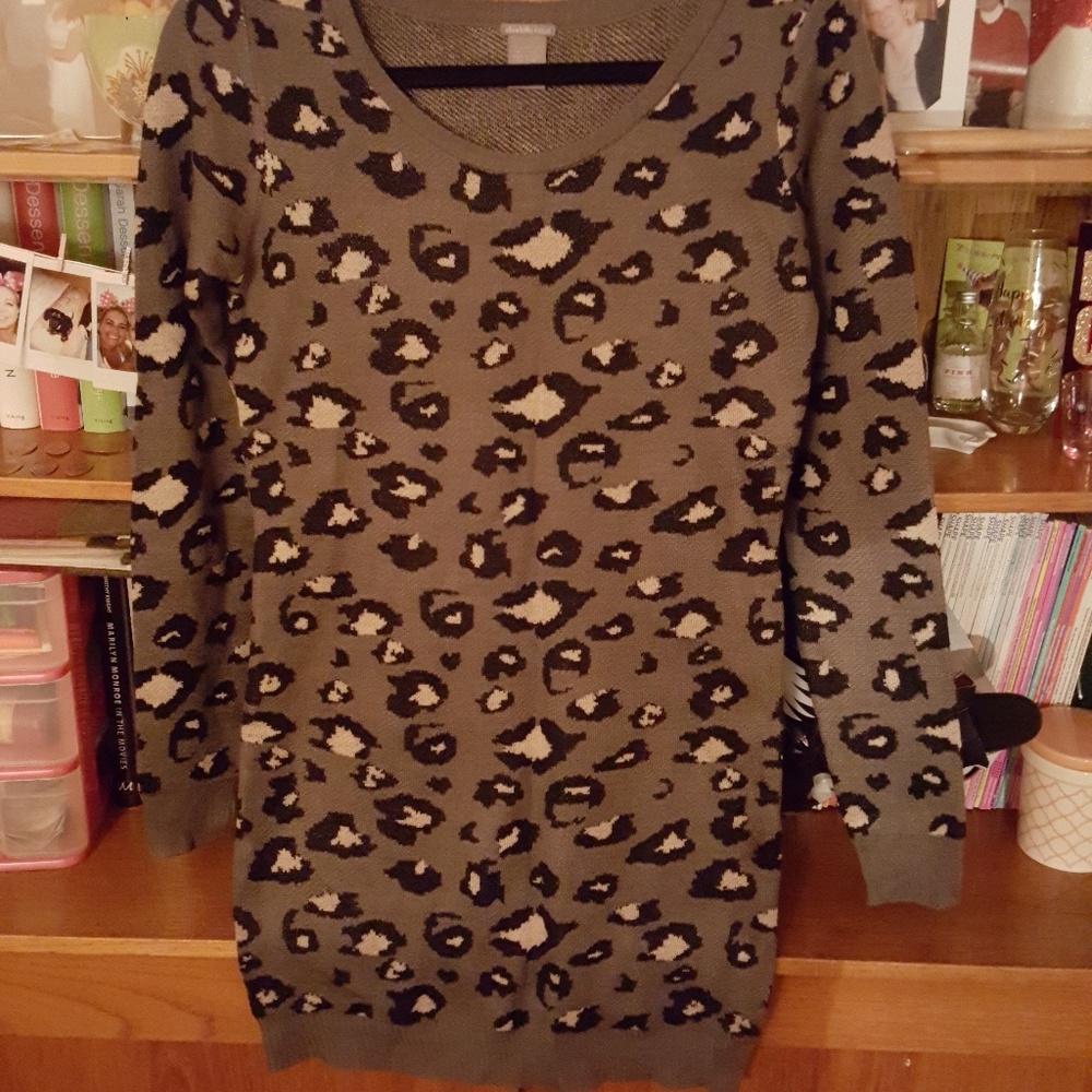 Charlotte Russe Cheetah Print Sweater Dress
