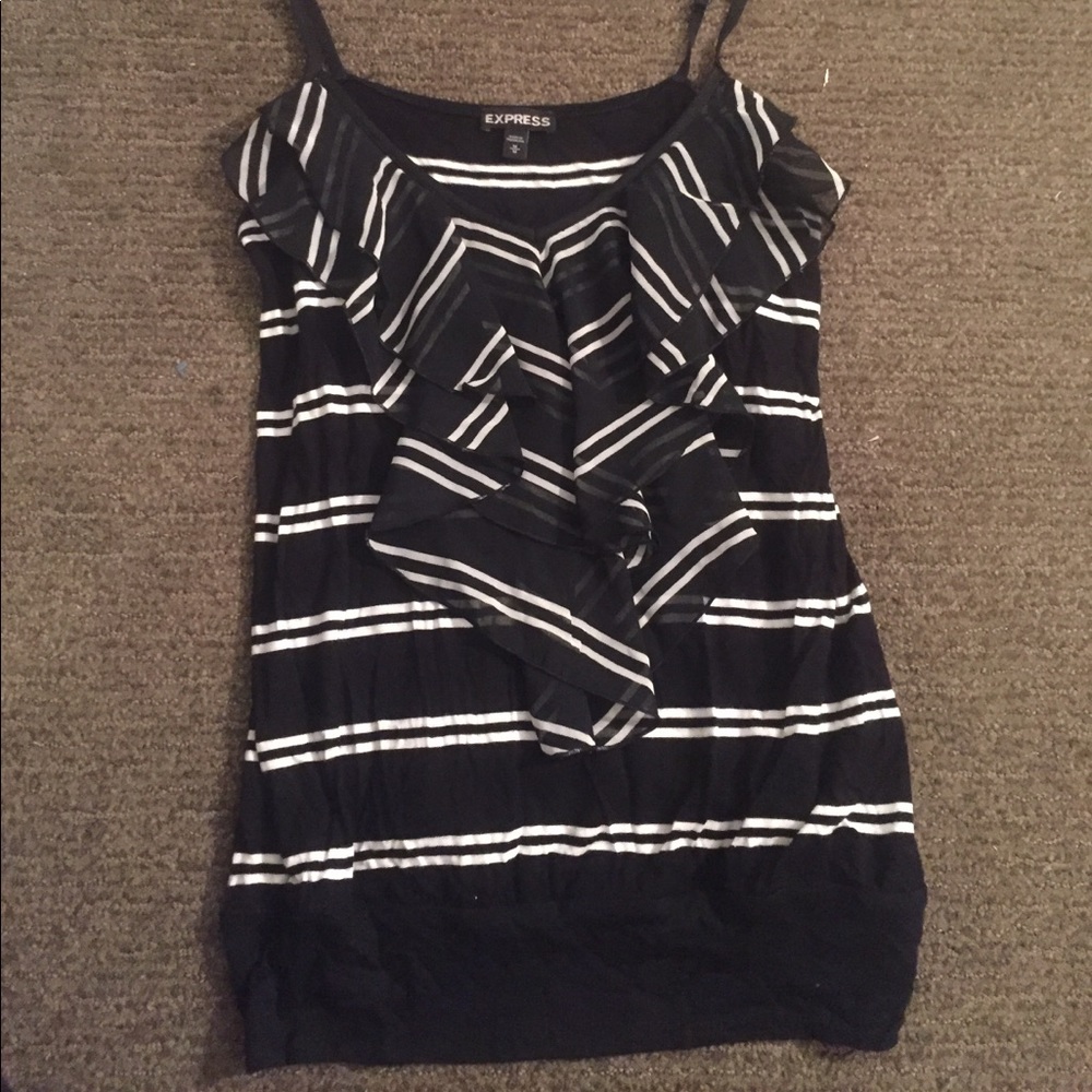 Express black and white stripped blouse