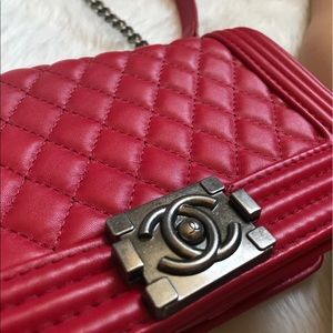 Red Quilted Flap Bag NWT