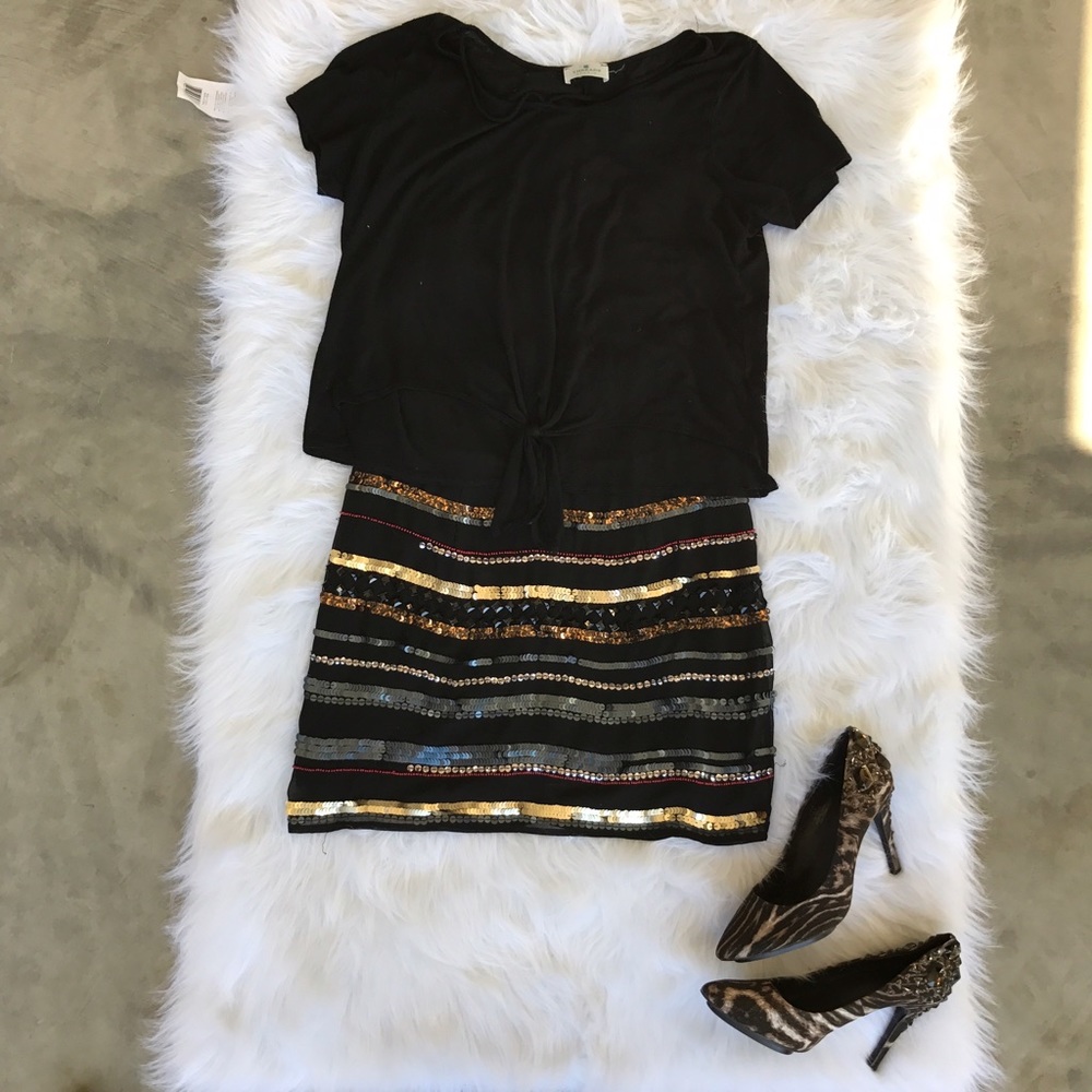 NYE Rock & Republic sequin mini skirt