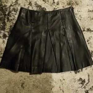 Vintage Pleated Leather skirt