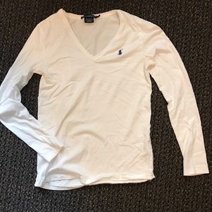 Ralph Lauren Sport White Long Sleeved V-Neck