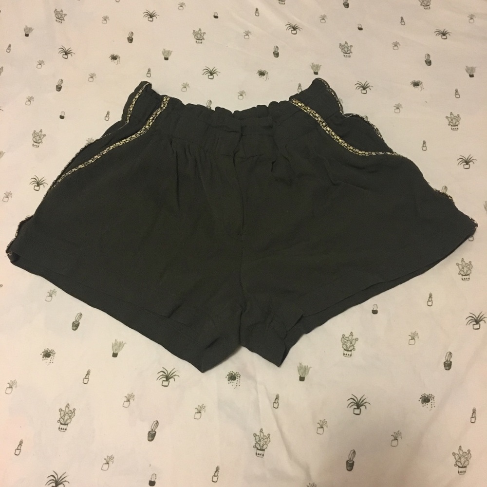 Khaki Flowy Shorts