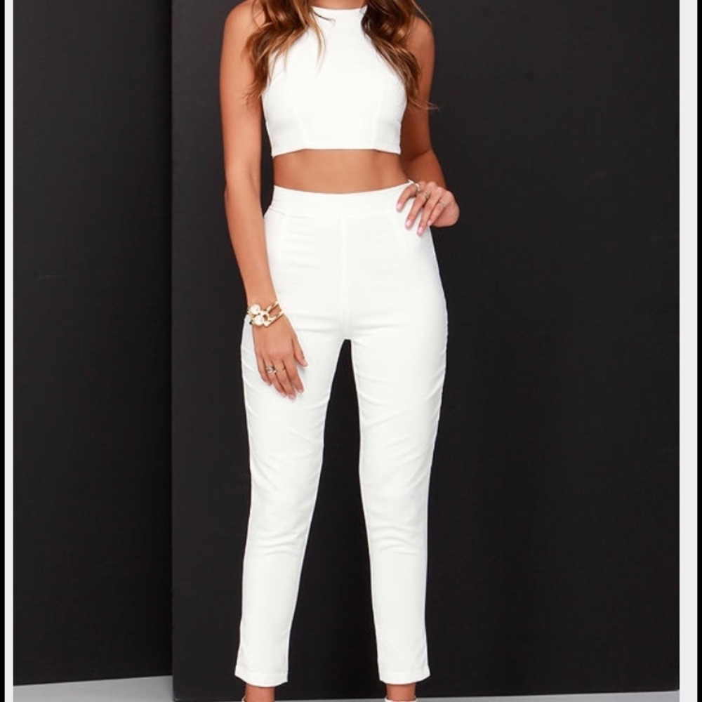 Lulus White Two-Piece Set Pants