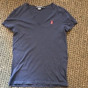 Navy Ralph Lauren Sport V-Neck T-Shirt