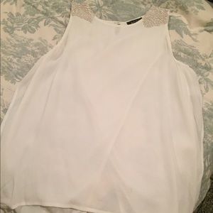 ASTR White Beaded Tank