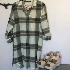 Zara flannel shirt dress
