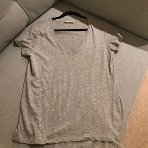ZARA V Neck, organic cotton, light grey t shirt