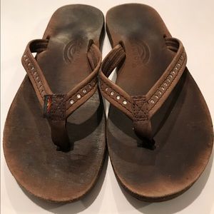 Rainbow Rhinestone Flip Flops Size 1