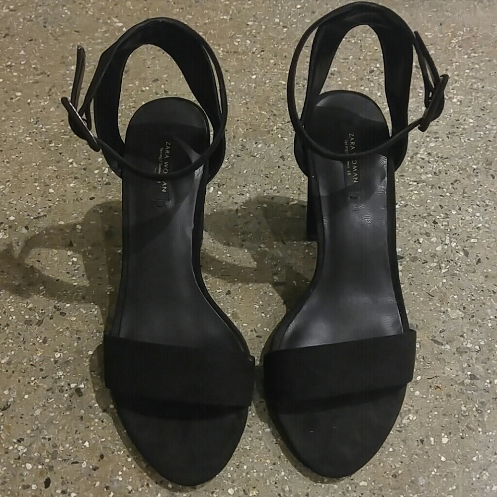 Zara black heel sandals