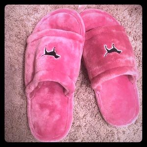 VS PINK Velvet Pink Slippers