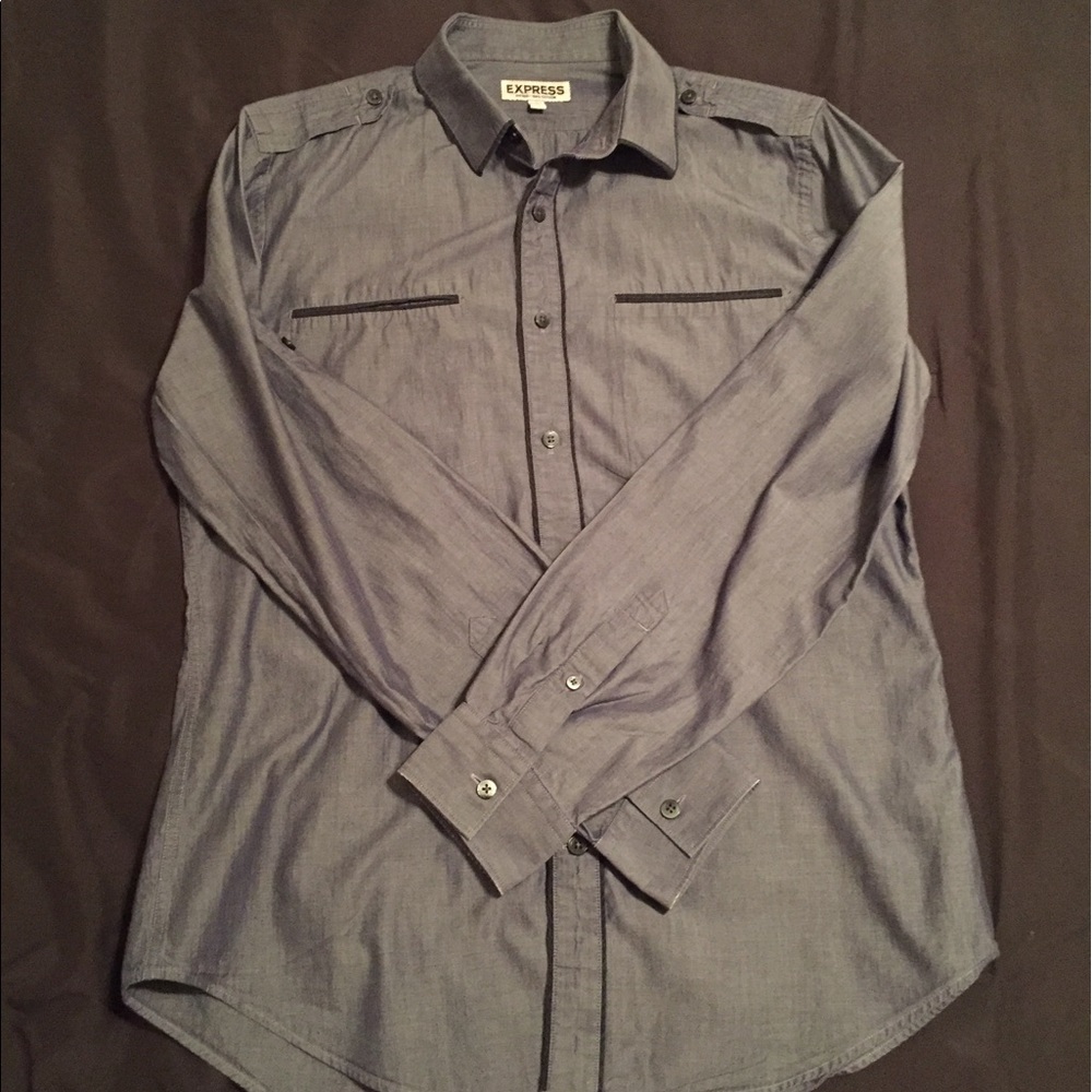 EXPRESS FITTED MENS BUTTON UP WORN ONCE