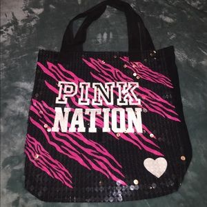 VS PINK Nation Canvas Sequined Bag
