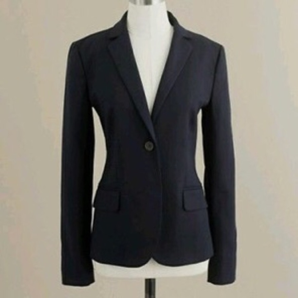 J.Crew Cotton Navy Blazer