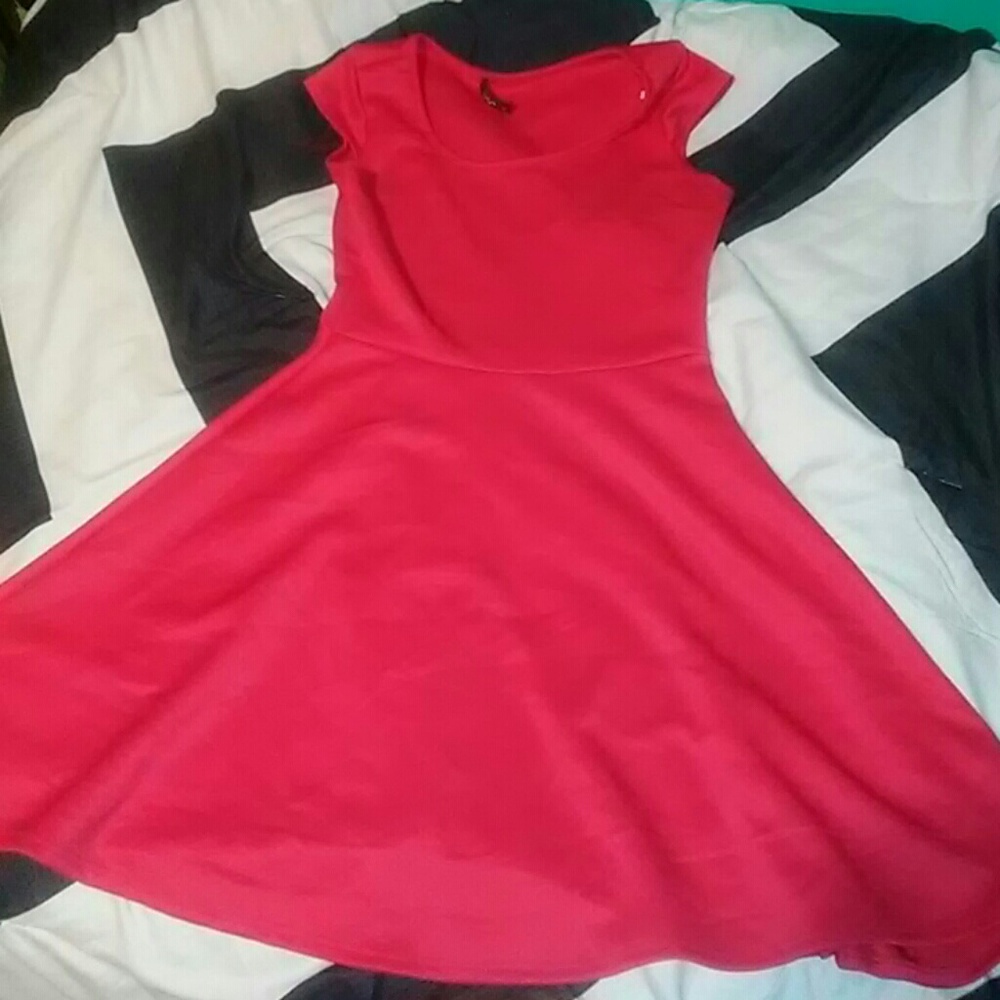 Red skater dress